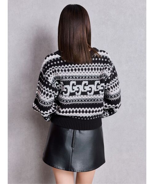 GYDA（ジェイダ）の「GG NORDICショートニットトップス（ニット/セーター・レディース・オフホワイト/ブラック・FREE）」の10枚目の写真