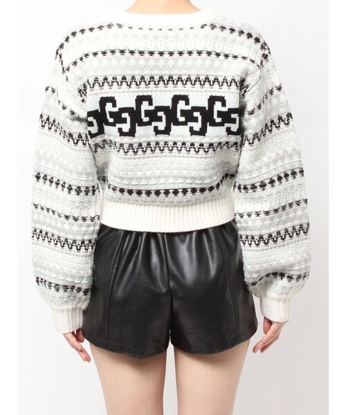 GYDA（ジェイダ）の「GG NORDICショートニットトップス（ニット/セーター・レディース・オフホワイト/ブラック・FREE）」の15枚目の写真