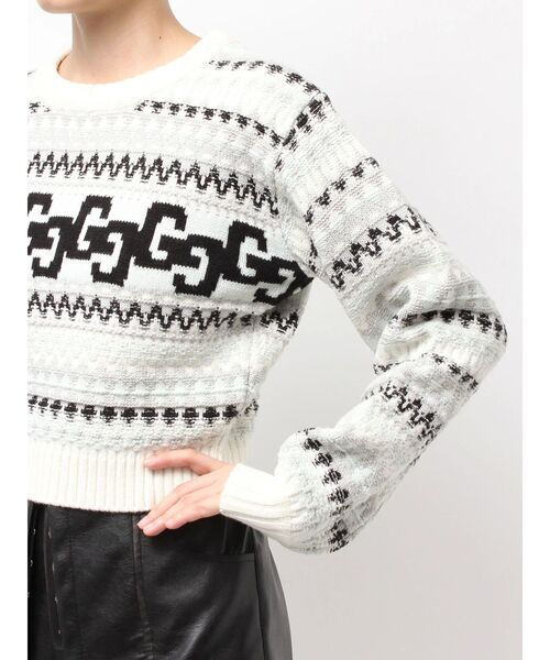 GYDA（ジェイダ）の「GG NORDICショートニットトップス（ニット/セーター・レディース・オフホワイト/ブラック・FREE）」の17枚目の写真