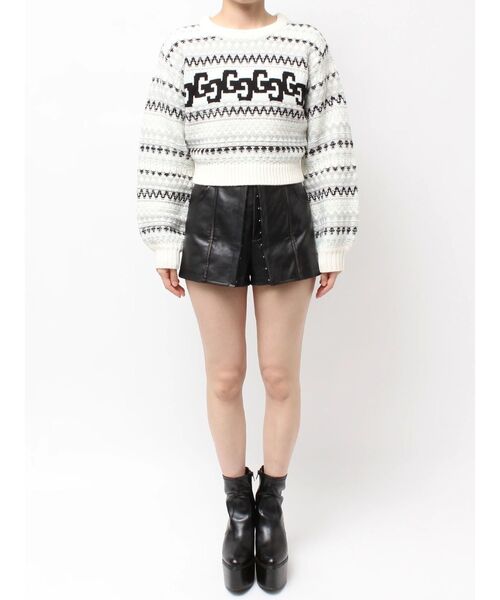 GYDA（ジェイダ）の「GG NORDICショートニットトップス（ニット/セーター・レディース・オフホワイト/ブラック・FREE）」の20枚目の写真