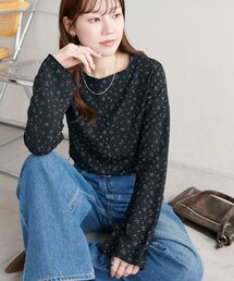 【WEB限定】リバティ柄シャーリングカットソー