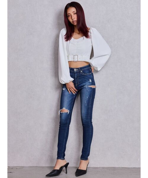 GYDA（ジェイダ）の「bijouバックルlong sleeveブラウス（シャツ/ブラウス・レディース・オフホワイト/ブラック・FREE）」の7枚目の写真