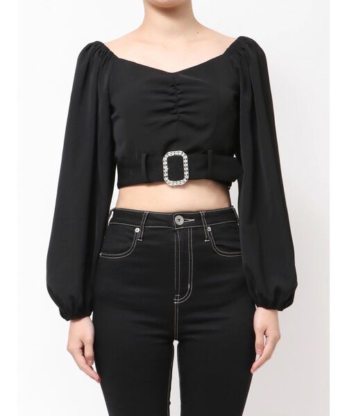 GYDA（ジェイダ）の「bijouバックルlong sleeveブラウス（シャツ/ブラウス・レディース・オフホワイト/ブラック・FREE）」の19枚目の写真