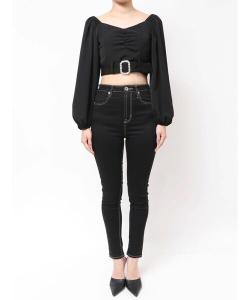 GYDA（ジェイダ）の「bijouバックルlong sleeveブラウス（シャツ/ブラウス・レディース・オフホワイト/ブラック・FREE）」の14枚目の写真