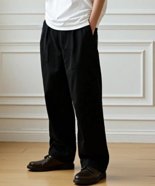 Lazar（ラザル）の「Twill Baker Pants/ワイドシルエット ツイル ベイカーパンツ/イージーパンツ（その他パンツ・メンズ・ブラック/チャコールグレー/ブラウン/ベージュ・マルチサイズ）」の2枚目の写真