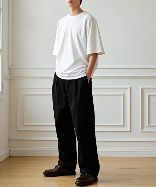 Lazar（ラザル）の「Twill Baker Pants/ワイドシルエット ツイル ベイカーパンツ/イージーパンツ（その他パンツ・メンズ・ブラック/チャコールグレー/ブラウン/ベージュ・マルチサイズ）」の9枚目の写真