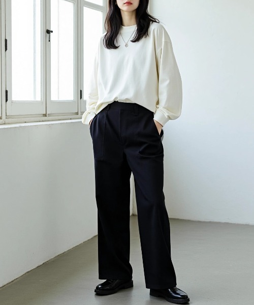 Lazar（ラザル）の「Twill Baker Pants/ワイドシルエット ツイル ベイカーパンツ/イージーパンツ（その他パンツ・メンズ・ブラック/チャコールグレー/ブラウン/ベージュ・マルチサイズ）」の10枚目の写真