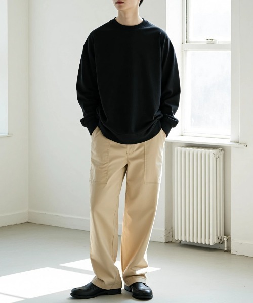 Lazar（ラザル）の「Twill Baker Pants/ワイドシルエット ツイル ベイカーパンツ/イージーパンツ（その他パンツ・メンズ・ブラック/チャコールグレー/ブラウン/ベージュ・マルチサイズ）」の13枚目の写真