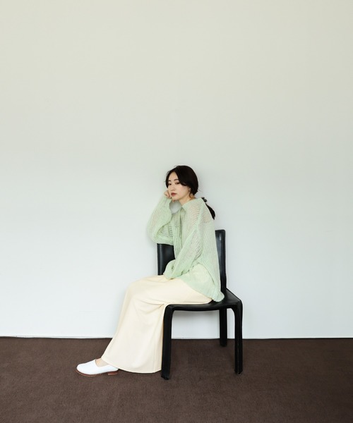 select MOCA Et（セレクトモカエト）の「【Et】Cut Georgette Narrow Skirt（スカート・レディース・ブラック/アイボリー・LARGE/MEDIUM）」の16枚目の写真