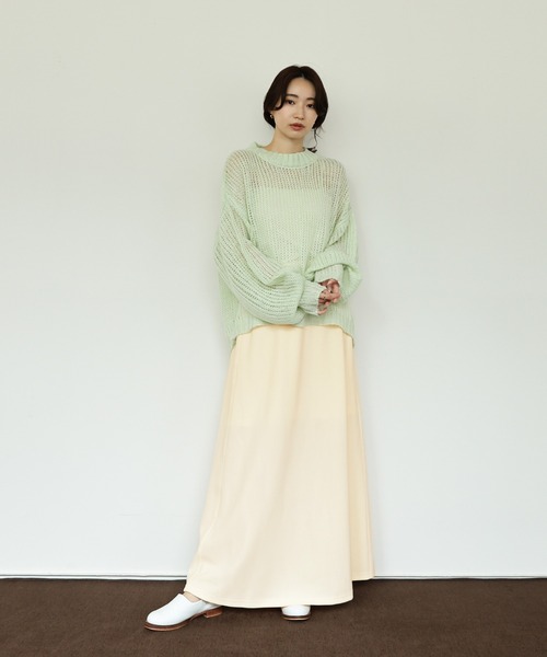 select MOCA Et（セレクトモカエト）の「【Et】Cut Georgette Narrow Skirt（スカート・レディース・ブラック/アイボリー・LARGE/MEDIUM）」の4枚目の写真