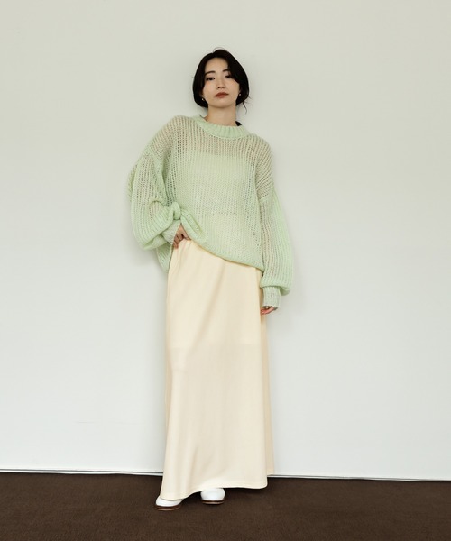select MOCA Et（セレクトモカエト）の「【Et】Cut Georgette Narrow Skirt（スカート・レディース・ブラック/アイボリー・LARGE/MEDIUM）」の14枚目の写真