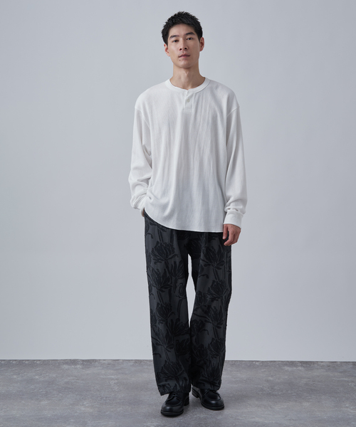 B.C STOCK（ベーセーストック）の「《追加2》【CALIFORNIA RANCH HOUSE】カットジャガード スリーピングパンツ（その他パンツ・メンズ・ネイビー/アイボリー/ブラウン/チャコールグレー・FREE）」の5枚目の写真