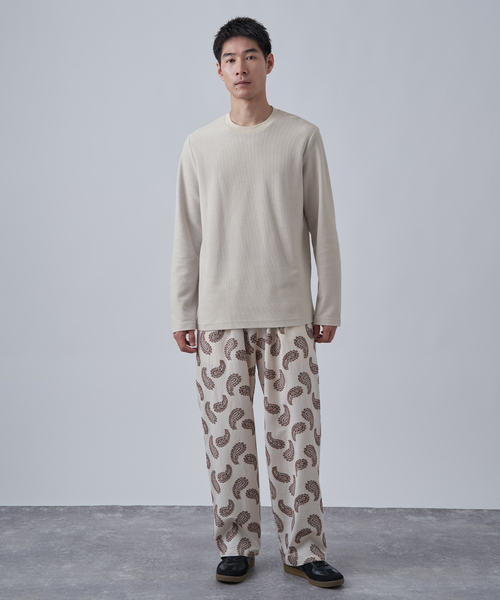 B.C STOCK（ベーセーストック）の「《追加2》【CALIFORNIA RANCH HOUSE】カットジャガード スリーピングパンツ（その他パンツ・メンズ・ネイビー/アイボリー/ブラウン/チャコールグレー・FREE）」の9枚目の写真