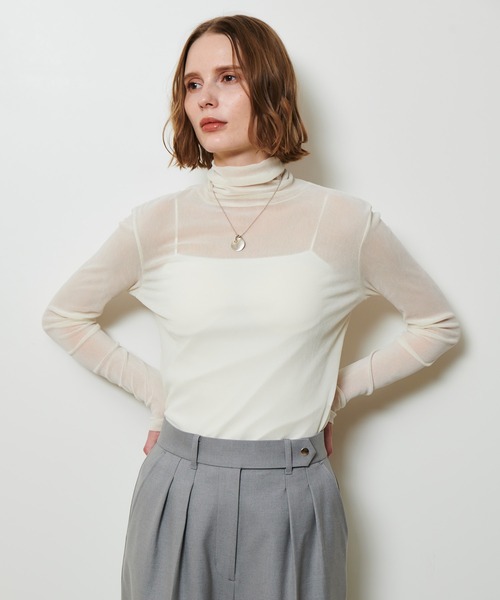allureville(アルアバイル)の「フロッキーチュールタートル(Tシャツ/カットソー・レディース・オフホワイト/グレー系その他/ブラック・2)」の15枚目の写真