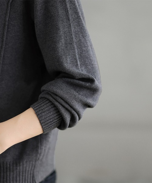 ONEP STAR(ワンピスター)の「ダブルジップラウンドネックニットカーディガン(カーディガン/ボレロ・レディース・ダークグレー/ブラック・FREE)」の15枚目の写真