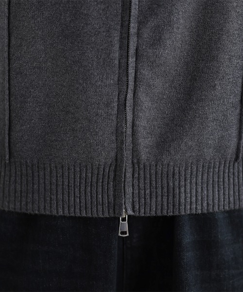 ONEP STAR(ワンピスター)の「ダブルジップラウンドネックニットカーディガン(カーディガン/ボレロ・レディース・ダークグレー/ブラック・FREE)」の19枚目の写真