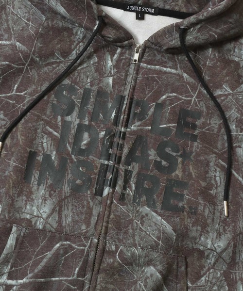 SITRY（シトリー）の「Patterned All Over Print Sweat Zip Hoodie/総柄プリント オーバーサイズ  ショート丈 ダブルジップ 裏起毛 スウェット フルジップパーカー フーディー パーカー スウェット レディース メンズ（パーカー・メンズ・ブラック系その他/グリーン系その他/ピンク系その他/グレー系その他・L/M）」の12枚目の写真