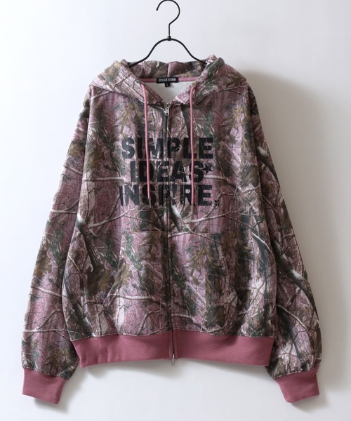 SITRY（シトリー）の「Patterned All Over Print Sweat Zip Hoodie/総柄プリント オーバーサイズ  ショート丈 ダブルジップ 裏起毛 スウェット フルジップパーカー フーディー パーカー スウェット レディース メンズ（パーカー・メンズ・ブラック系その他/グリーン系その他/ピンク系その他/グレー系その他・L/M）」の18枚目の写真