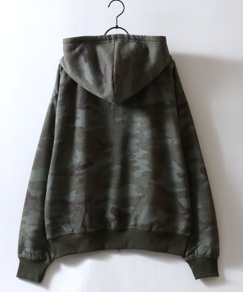 SITRY（シトリー）の「Patterned All Over Print Sweat Zip Hoodie/総柄プリント オーバーサイズ  ショート丈 ダブルジップ 裏起毛 スウェット フルジップパーカー フーディー パーカー スウェット レディース メンズ（パーカー・メンズ・ブラック系その他/グリーン系その他/ピンク系その他/グレー系その他・L/M）」の5枚目の写真