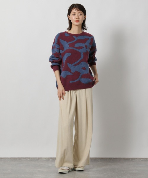 LAKOLE（ラコレ）の「花柄ジャガードニットプルオーバー / 593442（ニット/セーター・レディース・ブラック/アイボリー/グレー/ボルドー・FREE）」の15枚目の写真