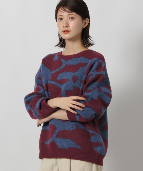 LAKOLE（ラコレ）の「花柄ジャガードニットプルオーバー / 593442（ニット/セーター・レディース・ブラック/アイボリー/グレー/ボルドー・FREE）」の16枚目の写真