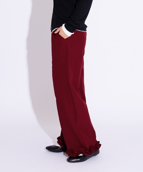 PUNYUS(プニュズ)の「フリルスラックスパンツ(スラックス・レディース・ブラック/レッド/グレー・3/2/1/4)」の7枚目の写真