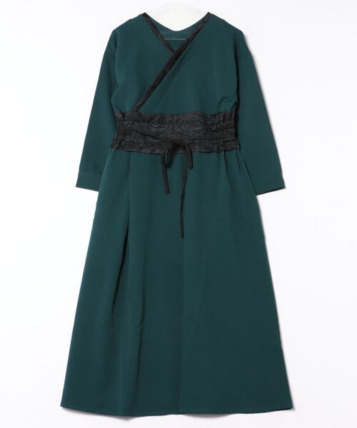 カヤ（カヤ）の「【カヤ】倭の晴れ着 ならいワンピース（ワンピース・レディース・スミクロ/グリーン系その他/ネイビー・FREE）」の2枚目の写真