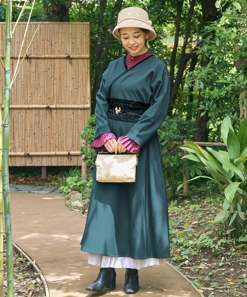 カヤ（カヤ）の「【カヤ】倭の晴れ着 ならいワンピース（ワンピース・レディース・スミクロ/グリーン系その他/ネイビー・FREE）」の13枚目の写真