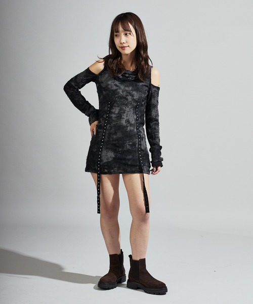 Chick(チック)の「Hooded Mini Dress / フード付きミニワンピース(ワンピース・レディース・ブラック・FREE)」の5枚目の写真