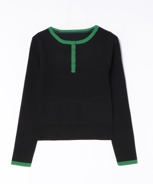 STYLEBLOCK（スタイルブロック）の「バイカラーニットヘンリーネックプルオーバー（ニット/セーター・レディース・ブラウン/グレー/アイボリー/ブラック・M）」の2枚目の写真