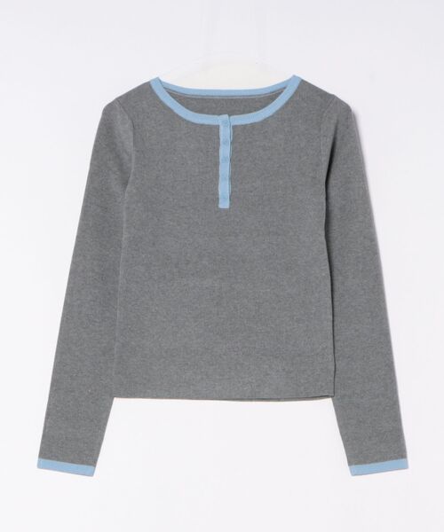 STYLEBLOCK（スタイルブロック）の「バイカラーニットヘンリーネックプルオーバー（ニット/セーター・レディース・ブラウン/グレー/アイボリー/ブラック・M）」の9枚目の写真