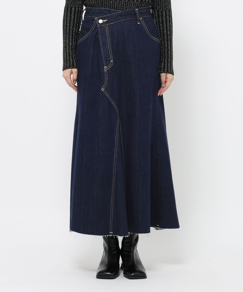 最終価格✴︎90sパッチワークデニムロング丈スカート古着屋バレエコア✴︎ガーリー ストレッチロングデニムスカート - ベルーナ【公式】