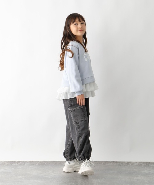 GLOBAL WORK(グローバルワーク)の「トクトク2SETスウェット*ロンT/598202(スウェット・キッズ・ブルー系その他/オフホワイト/ブラック・130cm/160cm/140cm/150cm)」の4枚目の写真