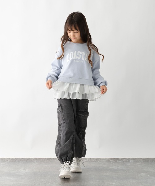 GLOBAL WORK(グローバルワーク)の「トクトク2SETスウェット*ロンT/598202(スウェット・キッズ・ブルー系その他/オフホワイト/ブラック・130cm/160cm/140cm/150cm)」の5枚目の写真