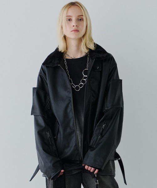 AIVER（アイバー）の「AIVER　2WAYカラーフライトジャケット（ミリタリージャケット・メンズ・ブラック/ブルー/モカ・SMALL/MEDIUM/LARGE）」の2枚目の写真