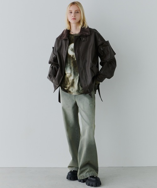 AIVER（アイバー）の「AIVER　2WAYカラーフライトジャケット（ミリタリージャケット・メンズ・ブラック/ブルー/モカ・SMALL/MEDIUM/LARGE）」の3枚目の写真