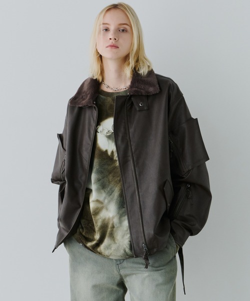 AIVER（アイバー）の「AIVER　2WAYカラーフライトジャケット（ミリタリージャケット・メンズ・ブラック/ブルー/モカ・SMALL/MEDIUM/LARGE）」の21枚目の写真