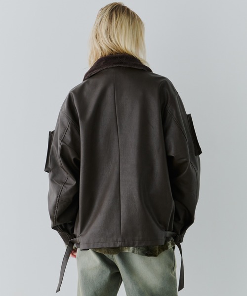 AIVER（アイバー）の「AIVER　2WAYカラーフライトジャケット（ミリタリージャケット・メンズ・ブラック/ブルー/モカ・SMALL/MEDIUM/LARGE）」の22枚目の写真