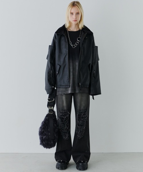 AIVER（アイバー）の「AIVER　2WAYカラーフライトジャケット（ミリタリージャケット・メンズ・ブラック/ブルー/モカ・SMALL/MEDIUM/LARGE）」の8枚目の写真