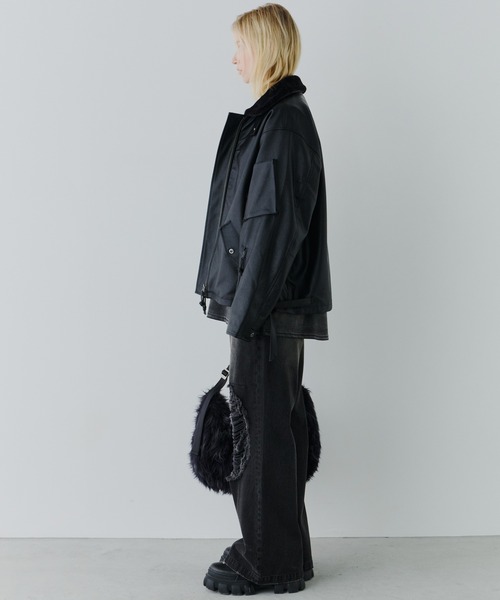 AIVER（アイバー）の「AIVER　2WAYカラーフライトジャケット（ミリタリージャケット・メンズ・ブラック/ブルー/モカ・SMALL/MEDIUM/LARGE）」の5枚目の写真