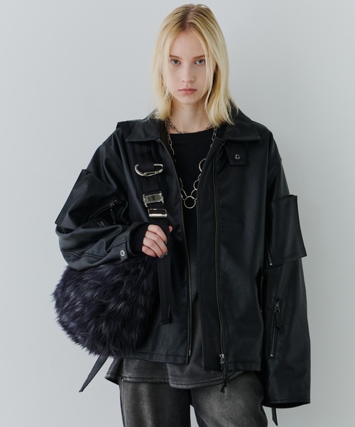 AIVER（アイバー）の「AIVER　2WAYカラーフライトジャケット（ミリタリージャケット・メンズ・ブラック/ブルー/モカ・SMALL/MEDIUM/LARGE）」の9枚目の写真