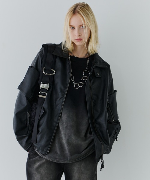 AIVER（アイバー）の「AIVER　2WAYカラーフライトジャケット（ミリタリージャケット・メンズ・ブラック/ブルー/モカ・SMALL/MEDIUM/LARGE）」の12枚目の写真