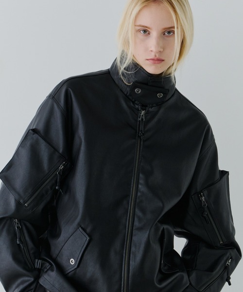 AIVER（アイバー）の「AIVER　2WAYカラーフライトジャケット（ミリタリージャケット・メンズ・ブラック/ブルー/モカ・SMALL/MEDIUM/LARGE）」の14枚目の写真