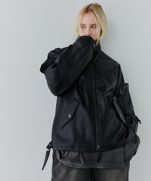 AIVER（アイバー）の「AIVER　2WAYカラーフライトジャケット（ミリタリージャケット・メンズ・ブラック/ブルー/モカ・SMALL/MEDIUM/LARGE）」の15枚目の写真