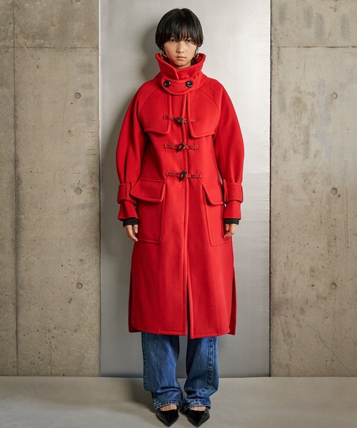 RUMCHE(ラムシェ)の「River Duffle Coat / リバーダッフルコート(ダッフルコート・レディース・ブラック/ホワイト・FREE)」の6枚目の写真
