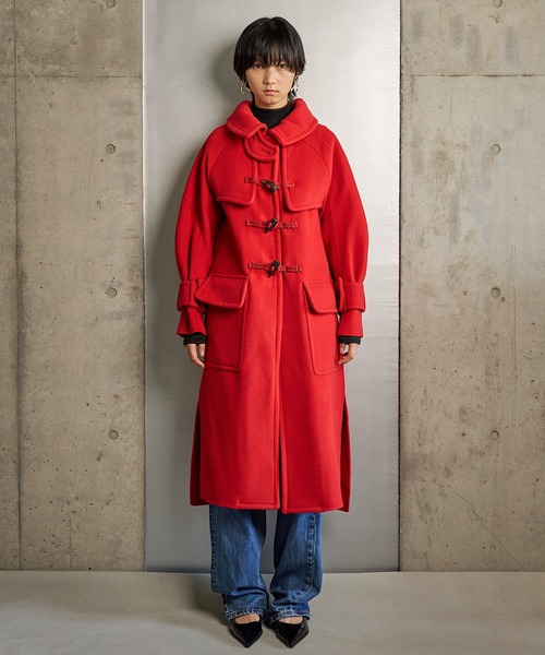 RUMCHE(ラムシェ)の「River Duffle Coat / リバーダッフルコート(ダッフルコート・レディース・ブラック/ホワイト・FREE)」の3枚目の写真