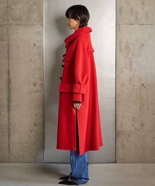 RUMCHE(ラムシェ)の「River Duffle Coat / リバーダッフルコート(ダッフルコート・レディース・ブラック/ホワイト・FREE)」の4枚目の写真