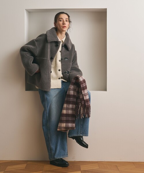 BEAUTY&YOUTH UNITED ARROWS（ビューティーアンドユースユナイテッドアローズ）の「チェック ストール（ストール/ショール・レディース・ベージュ/ダークブラウン/ライトブルー・FREE）」の8枚目の写真