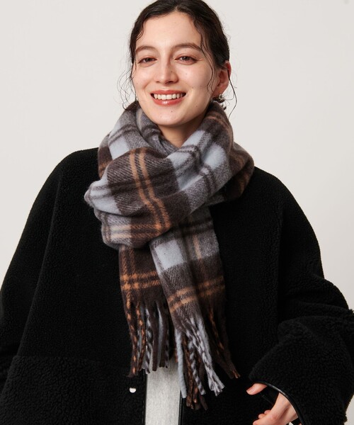 BEAUTY&YOUTH UNITED ARROWS（ビューティーアンドユースユナイテッドアローズ）の「チェック ストール（ストール/ショール・レディース・ベージュ/ダークブラウン/ライトブルー・FREE）」の14枚目の写真