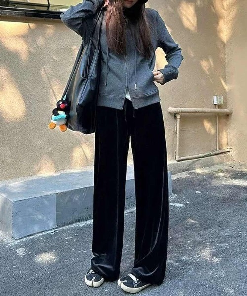 Forcement(フォースメント)の「ベロアワイドパンツ(その他パンツ・レディース・ブラウン/ブラック・FREE)」の9枚目の写真